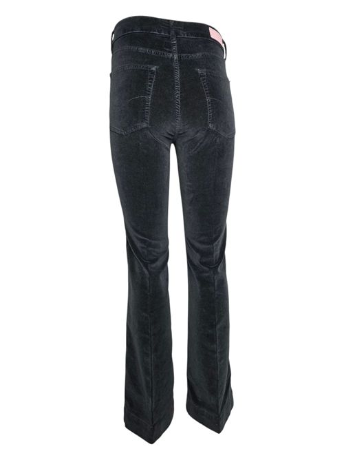 pantalone donna a zampa in velluto liscio nero Atelier Cigala's | 136-4-TVS26099